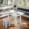 Ensemble de bancs Roman 210x210cm Gris - En partie en bois massif - 166 x 80 x 60 cm