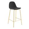 Tabouret de bar Henrik 65cm (Lot de 2) Noir - Textile - 40 x 88 x 42 cm