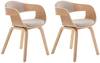 2er Set Stühle Kingston Stoff Buche Dekor - Cremeweiß
