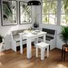 Ensemble de bancs Roman Gris - En partie en bois massif - 150 x 120 x 80 cm