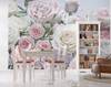 papier peint panoramique Floraison rose, violet et blanc