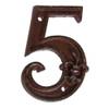 Numéro de maison en fonte Chiffre 5 Métal - 8 x 12 x 1 cm