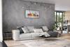 Tableau peint Hanover Skyline Silhouette Gris - Bois massif - Textile - 120 x 60 x 4 cm