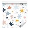 Papier Peint pour enfants étoiles points Noir - Bleu - Orange - Blanc - Papier - 53 x 1000 x 1000 cm