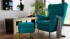 Ohrensessel mit Hocker Scandi Petrol