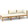 Salon de jardin Blanc - Bois massif - 65 x 29 x 65 cm
