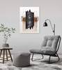 Tableau en bois Tantalizing Contrasts Beige - Bleu - En partie en bois massif - 60 x 80 x 4 cm