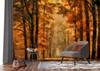 papier peint panoramique paysage boisé Orange - Fibres naturelles - Textile - 375 x 270 x 270 cm