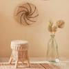tabouret boho avec assise en macramé Beige - Bois massif - 41 x 42 x 40 cm