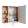 Armoire de toilette Fynn goldkraft Marron - En partie en bois massif - 80 x 64 x 21 cm