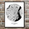 Poster Montreal Carte ronde Noir - Papier - 40 x 50 x 40 cm