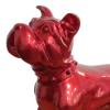 Statue chien rouge laqué H48 cm - SILVA Rouge - Porcelaine - 60 x 48 x 25 cm
