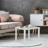 Table d'appoint blanche carrée Blanc - Bois manufacturé - 55 x 45 x 55 cm