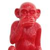 Statue singe main sur la bouche H39cm Rouge