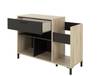 Vinyl-Aufbewahrung CHICAGO Braun - Holzwerkstoff - 115 x 81 x 40 cm