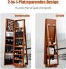 2 in 1 Schmuckschrank + Leiterregal Braun - Holzwerkstoff - 39 x 161 x 39 cm