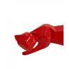 Statue chat rouge cubique Rouge - Porcelaine - 43 x 29 x 13 cm