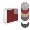 Meuble bas R-Line 80cm bordeaux /blanc Blanc - Bois manufacturé - 80 x 81 x 46 cm