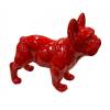 Statue en résine bulldog français rouge Rouge - Porcelaine - 22 x 18 x 12 cm