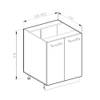 Meuble bas R-Line 60cm blanc brillant Blanc - En partie en bois massif - 60 x 81 x 46 cm