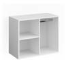 Meuble d'appoint Isabelle blanc Blanc - En partie en bois massif - 80 x 75 x 40 cm