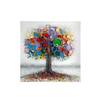 Bild Gemälde große Baum auf Wiese Holzwerkstoff - 80 x 80 x 4 cm