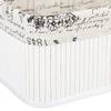 4x Paniers de rangement en bambou motifs Noir - Blanc crème - Blanc