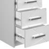 Table de nuit Irma blanc brillant Blanc - En partie en bois massif - 37 x 66 x 35 cm