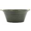 Corbeille ronde en métal laqué mat vert Métal - 40 x 17 x 40 cm