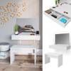 Coiffeuse murale Alessia avec banc Blanc - En partie en bois massif - 90 x 14 x 42 cm