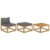 Ensemble de salon de jardin Gris - Bois massif - Bois/Imitation - 68 x 29 x 68 cm