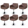 Chaise capitonnée Houston (lot de 6) Marron - Textile - 60 x 80 x 55 cm