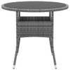 Gartentisch Grau - Metall - Polyrattan - 80 x 75 x 80 cm
