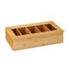 Boîte à thé bambou 5 compartiments Marron - Bambou - Matière plastique - 37 x 9 x 20 cm