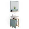Badmöbelset Ciro Mint/Sonoma 2er Set Weiß - Holzwerkstoff - Glas - 61 x 65 x 33 cm