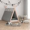 Lit cabane Tipi 200x90cm nature Marron - En partie en bois massif - 208 x 163 x 97 cm