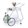 Servierwagen aus Chrom & Glas Silber - Glas - Metall - 76 x 76 x 46 cm