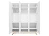 armoire 3-portes Lynn Blanc - Bois massif - 160 x 200 x 60 cm