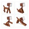 Lampe de chevet marron en forme de chien Marron - Blanc - Bois manufacturé - Matière plastique - 28 x 30 x 9 cm