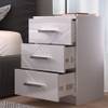 Table de nuit Irma blanc brillant Blanc - En partie en bois massif - 37 x 66 x 35 cm