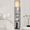 Standleuchte Regal Stehlampe Schwarz - Holzwerkstoff - 26 x 160 x 26 cm