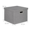 Lot de 2 boîtes de rangement carrées Gris - Métal - Papier - Textile - 43 x 34 x 43 cm