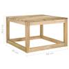 Ensemble de salon de jardin Vert - Bois massif - Bois/Imitation - 60 x 37 x 60 cm
