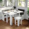 Ensemble de bancs Roman Gris - En partie en bois massif - 150 x 120 x 80 cm
