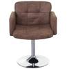 Chaise capitonnée Houston (lot de 6) Marron - Textile - 60 x 80 x 55 cm
