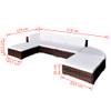 Gartenmöbel Set Braun - Polyrattan - 70 x 53 x 70 cm