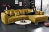 Ecksofa GRANDEZZA 308cm senfgelb Samt Gelb - Holzwerkstoff - Textil - 308 x 90 x 194 cm