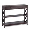 Table console avec un tiroir Marron - Bois manufacturé - 100 x 80 x 30 cm