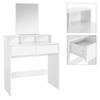 Coiffeuse + miroir 80x40x140cm Blanc 40 x 140 x 80 cm