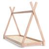 Lit cabane Tipi 200x90cm nature Marron - En partie en bois massif - 208 x 163 x 97 cm
